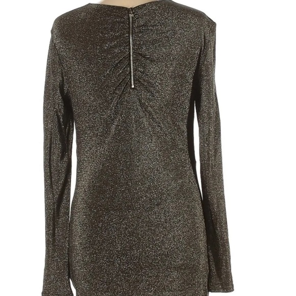 TED BAKER LADIES GOLD METALLIC PARTY DRESS 4 - Picture 4 of 5